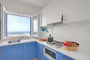 Fridge, microwave, stovetop, dishwasher - Penthouse Azzurra Sea View Near Beach (Morciano di Leuca)