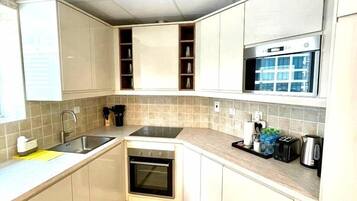Standard Apartment | Private kitchen | Fridge, microwave, oven, stovetop