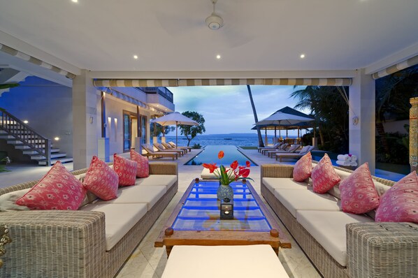 Luxury Villa, 4 Bedrooms, Sea View | Living area - Siri Mendira Beach Villas (Manggis)