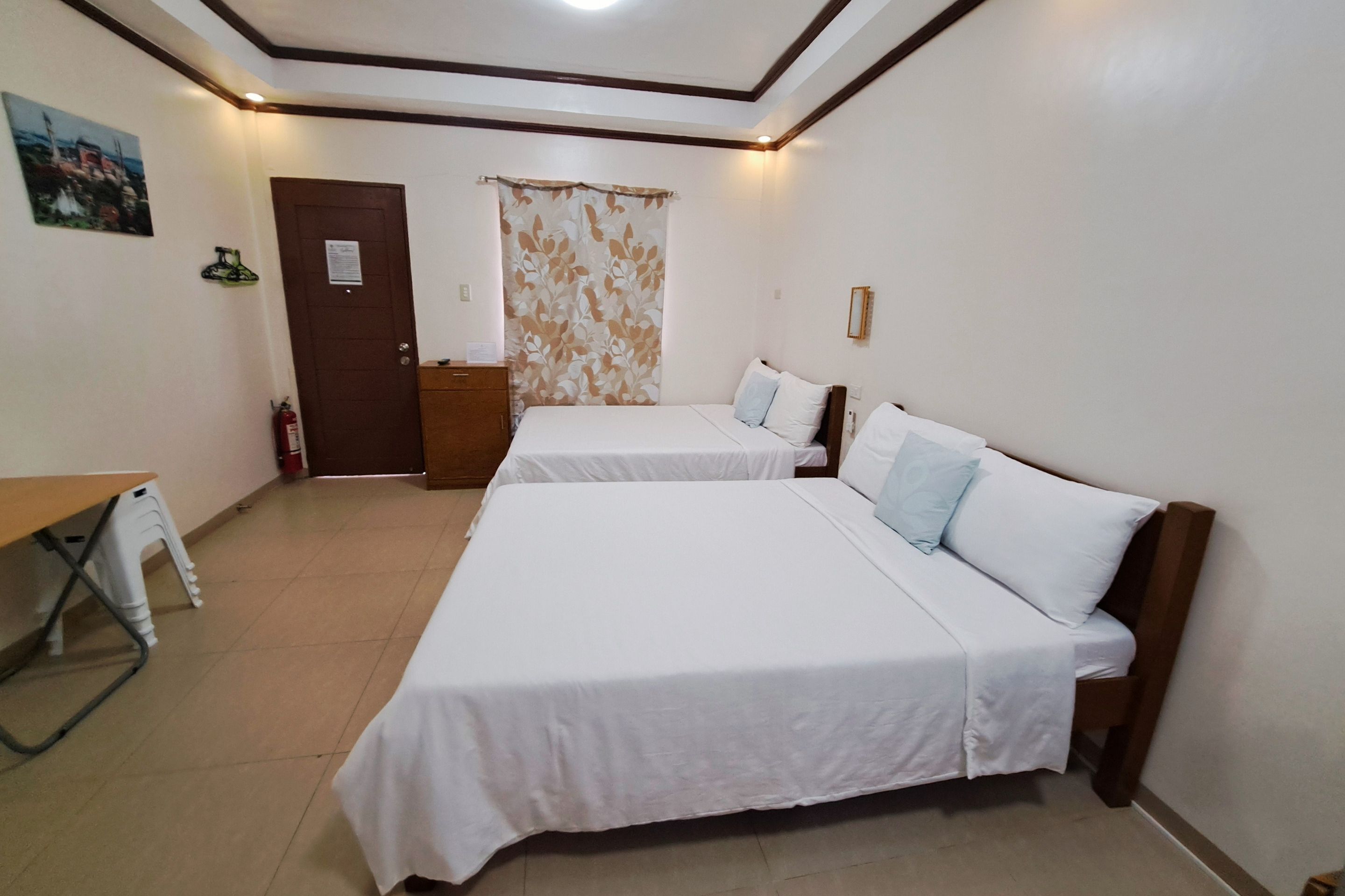 Poolside with 2 Double Beds | Desk, bed sheets