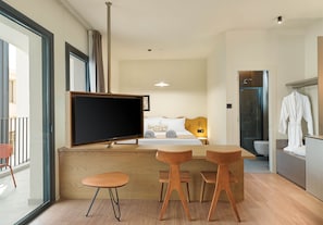 Suite studio exécutive | Draps en coton égyptien, literie de qualité