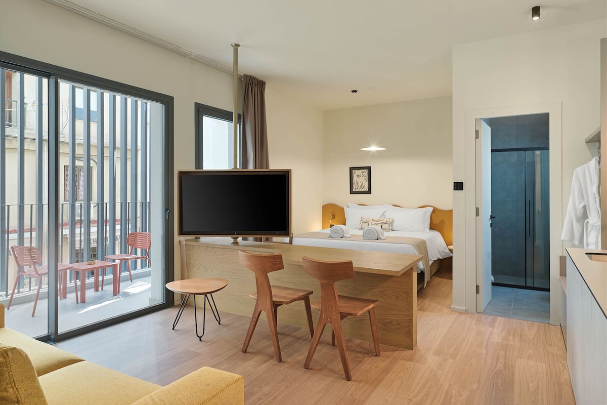 Suite estudio ejecutiva | Sábanas de algodón egipcio y ropa de cama de alta calidad
