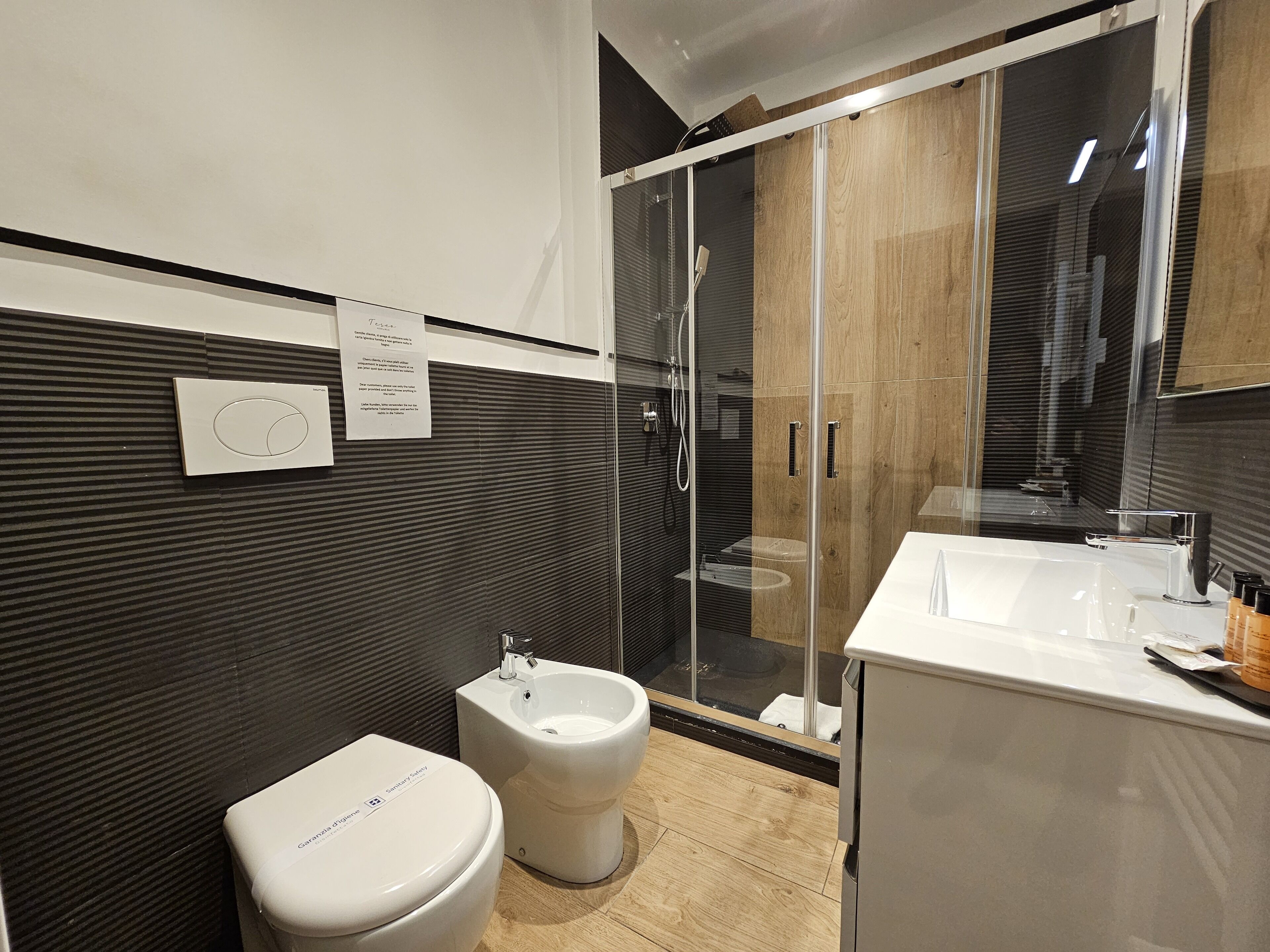 Senior Apartment | Bathroom | Shower, rainfall showerhead, free toiletries, hair dryer
