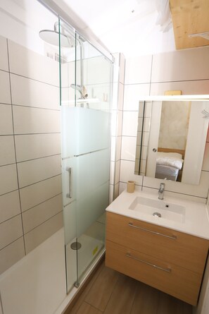 Shower, hair dryer - Spacious classified studio with marina,mountain and sea views (Saint-Cyprien)