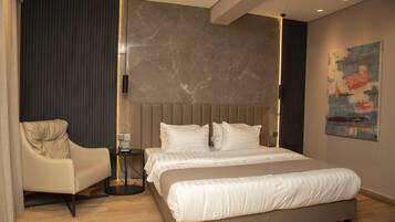 Premium bedding, down duvets, memory-foam beds, minibar