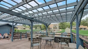 Outdoor dining - Peyton's Place at Tamarack - Great Location! (Wisconsin Dells)