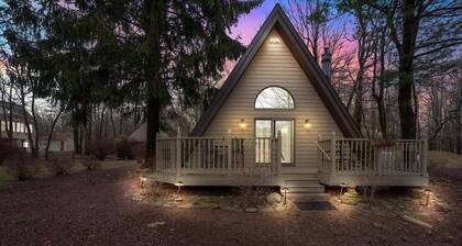 The Cedar A-Frame | Hot Tub | Firepit | Fireplace