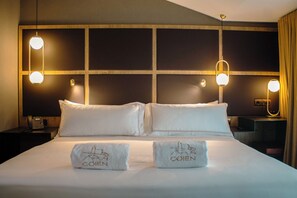 Exclusive Penthouse, City View | Cadar kapas Mesir, peralatan tempat tidur premium, gebar bulu kapas 