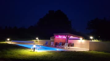 Een verwarmd zwembad