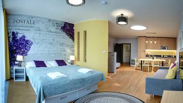 Luxury-Apartment | 1 Schlafzimmer, kostenloses WLAN, Bettwäsche