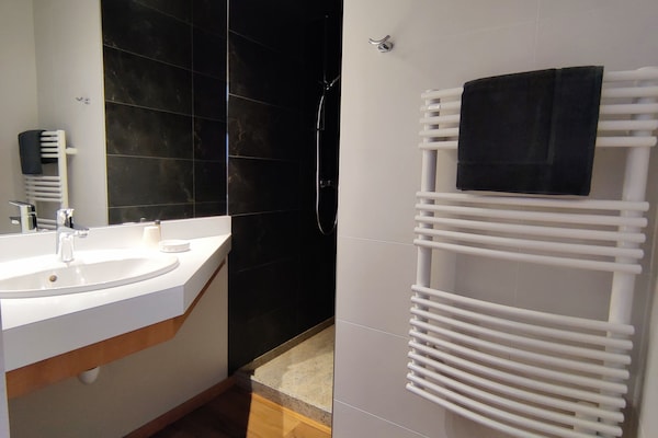 Standard Double Room | Bathroom | Shower, rainfall showerhead, hair dryer, towels