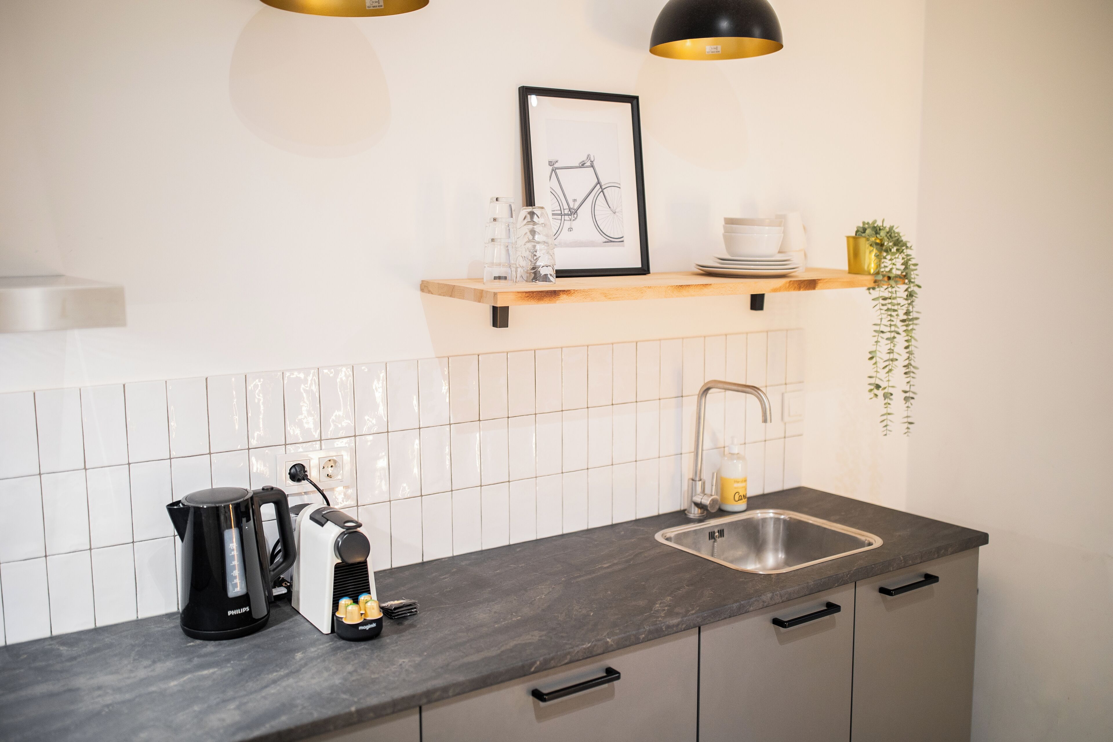 Apartment | Private kitchen | Full-size fridge, microwave, oven, dishwasher