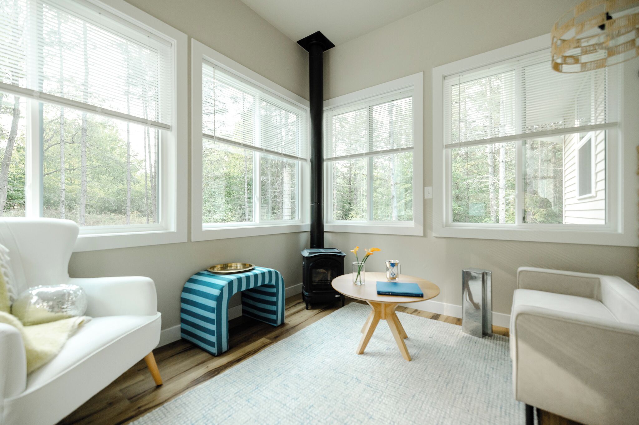 Älytelevisio, takka, kirjoja