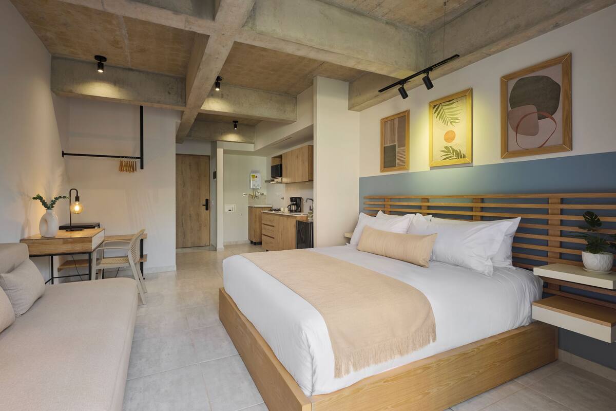 Chambre panoramique | Draps en coton égyptien, literie de qualité, couette en duvet