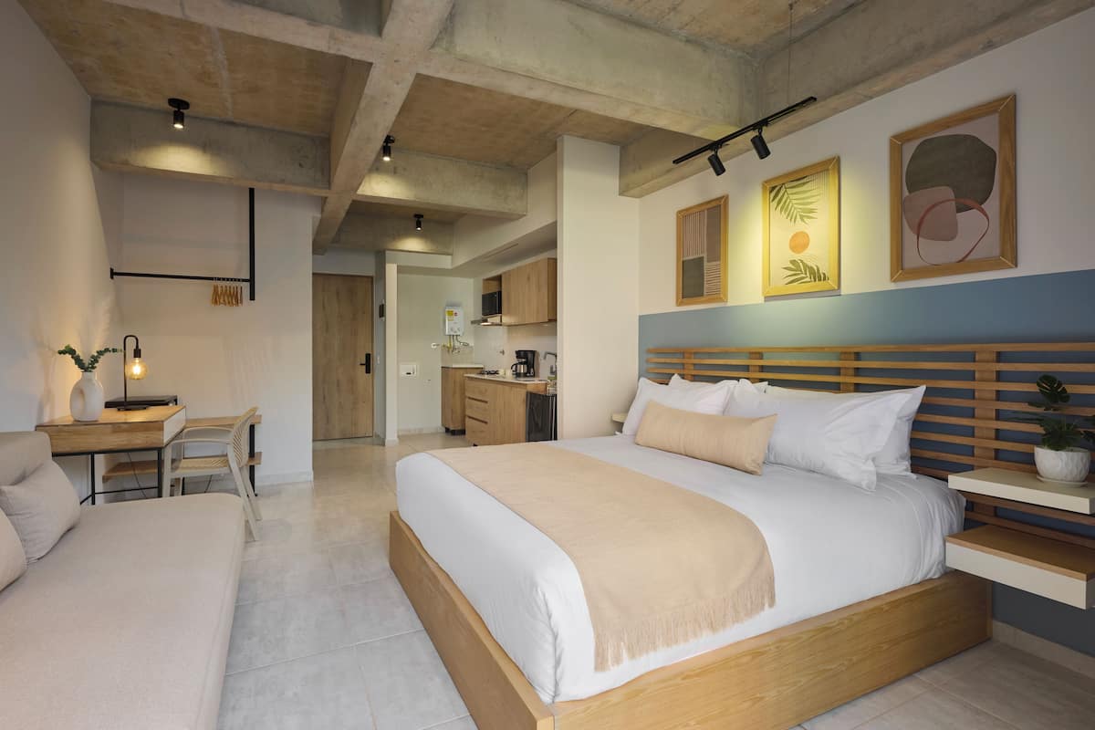 Habitación panorámica | 1 habitación, sábanas de algodón egipcio y ropa de cama de alta calidad