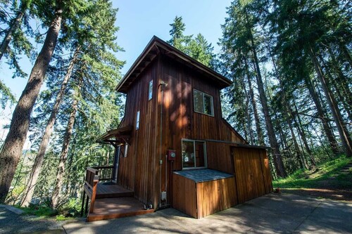 Tranquil Forested Cabin with Sauna, Home Gym, & AC