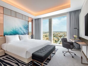 Suite ejecutiva, 1 cama de matrimonio grande | Ropa de cama de alta calidad, minibar, caja fuerte y cortinas opacas