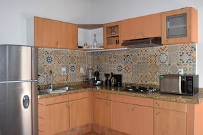 Fridge, microwave, stovetop, coffee/tea maker - Historical Beautiful Downtown Apartment Ugalde (San Luis Potosí)