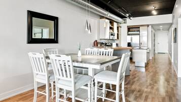 Luxury Condo | Private kitchen | Fridge, microwave, dishwasher, rice cooker