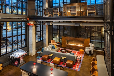 Lobby lounge. Moxy Madison Downtown
