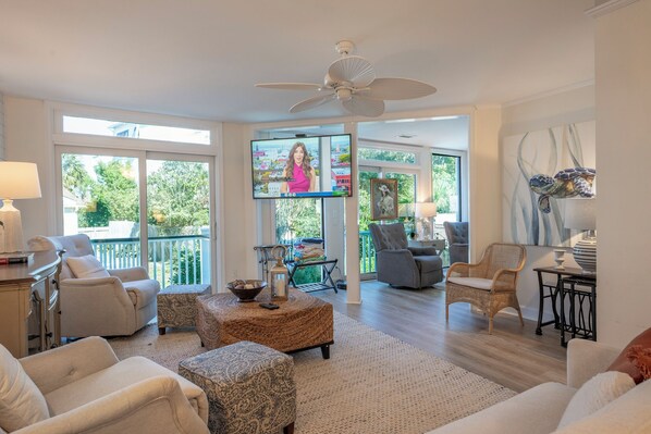 Smart TV, video games, ping pong, books