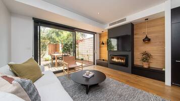 Smart TV, fireplace