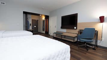 Room, 2 Queen Beds, Accessible (Roll-In Shower) | Desk, laptop workspace, blackout curtains, soundproofing