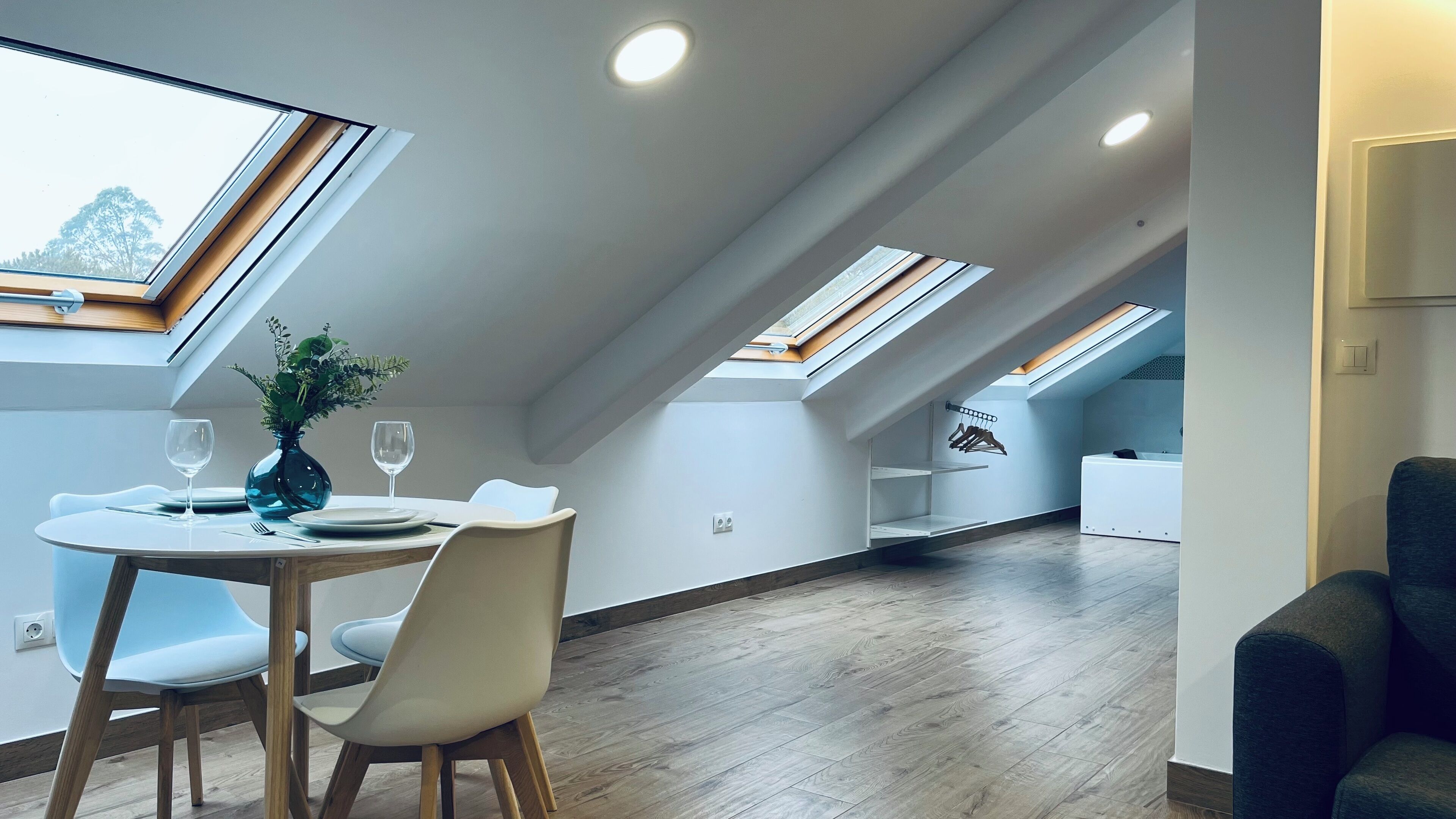 Superior appartement, hot tub | 1 slaapkamer, donzen dekbedden, bedden met traagschuimmatras