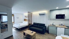 Leilighet – standard | Eget kjøkken | Minikjøleskap, mikrobølgeovn, kokeplater og kaffetrakter/tekoker