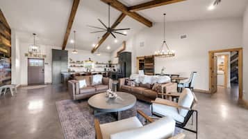 TV connectée, cheminée, espaces bureaux