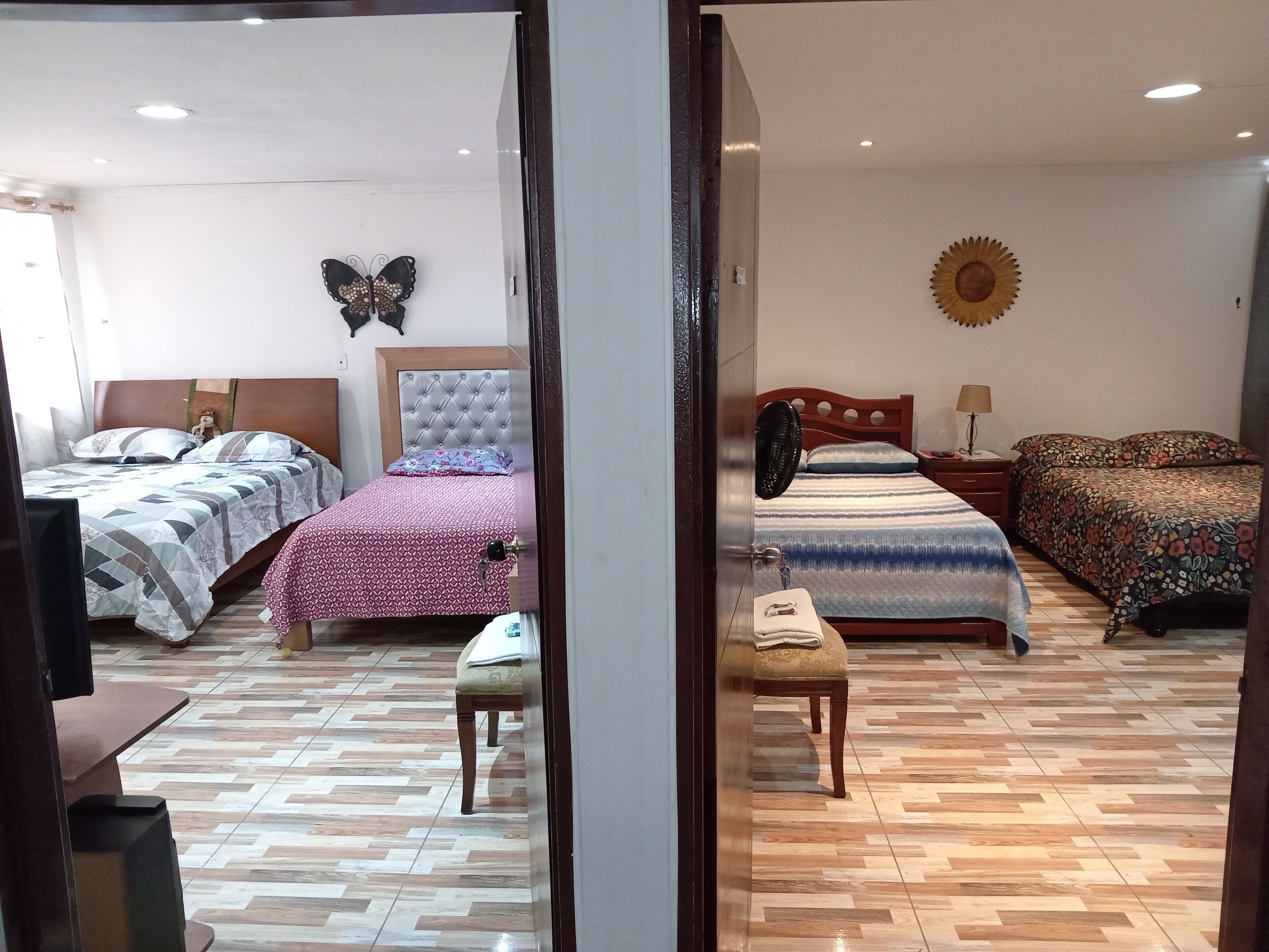 6 habitaciones, escritorio, tabla de planchar con plancha y wifi gratis 