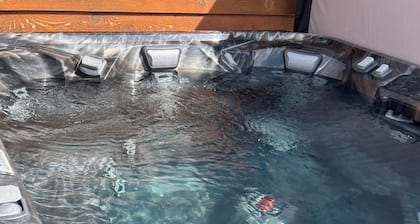 Modern cabin with pool and hot tub!