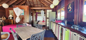 Fridge, stovetop, espresso maker, coffee/tea maker