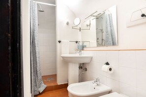 Regadera, secadora de cabello, bidet, toallas 