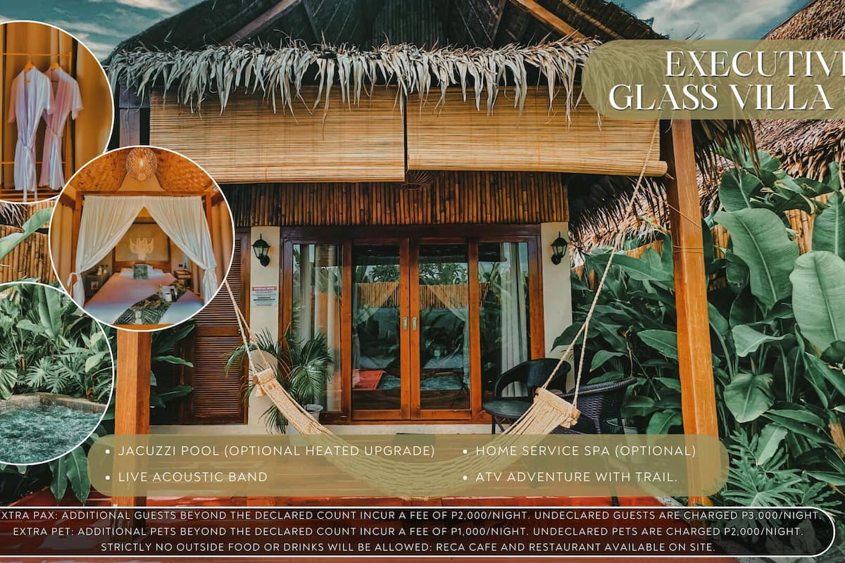 Luxury Cabin, 1 King Bed, Private Pool, Pool View | Egyptian cotton sheets, premium bedding, memory foam beds, free WiFi
