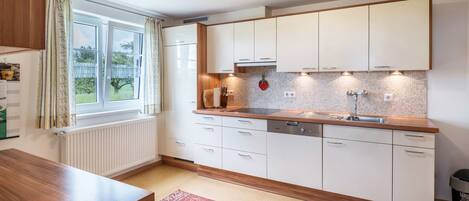 Fridge, oven, stovetop, dishwasher