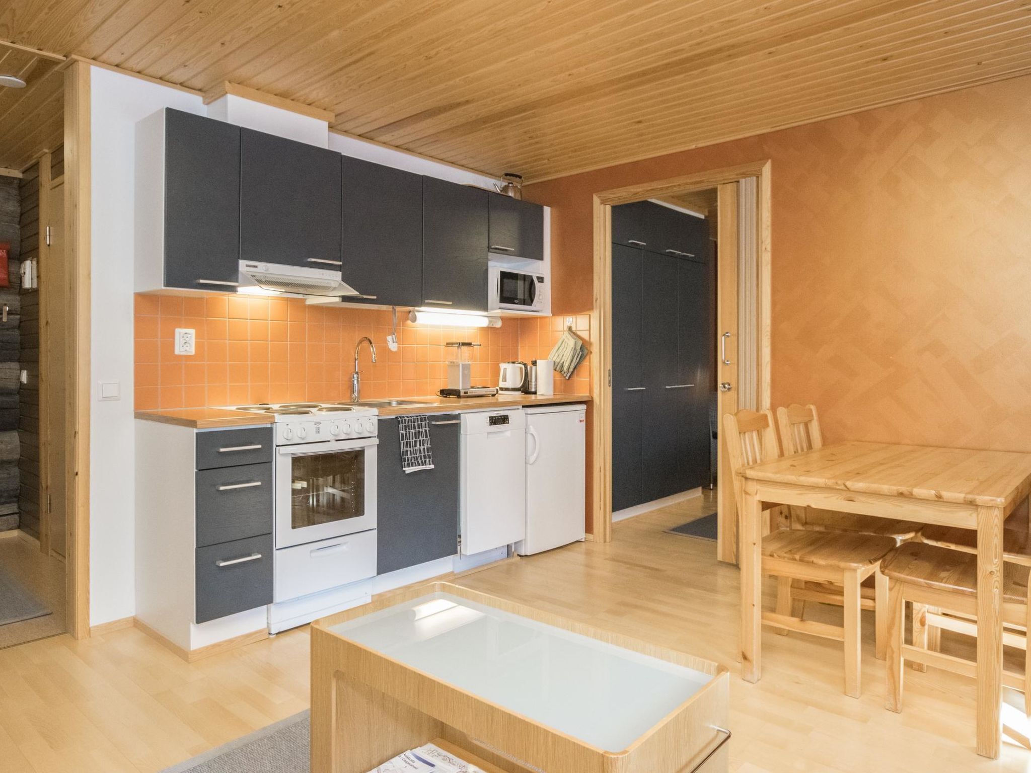 Fridge, microwave, dishwasher, toaster