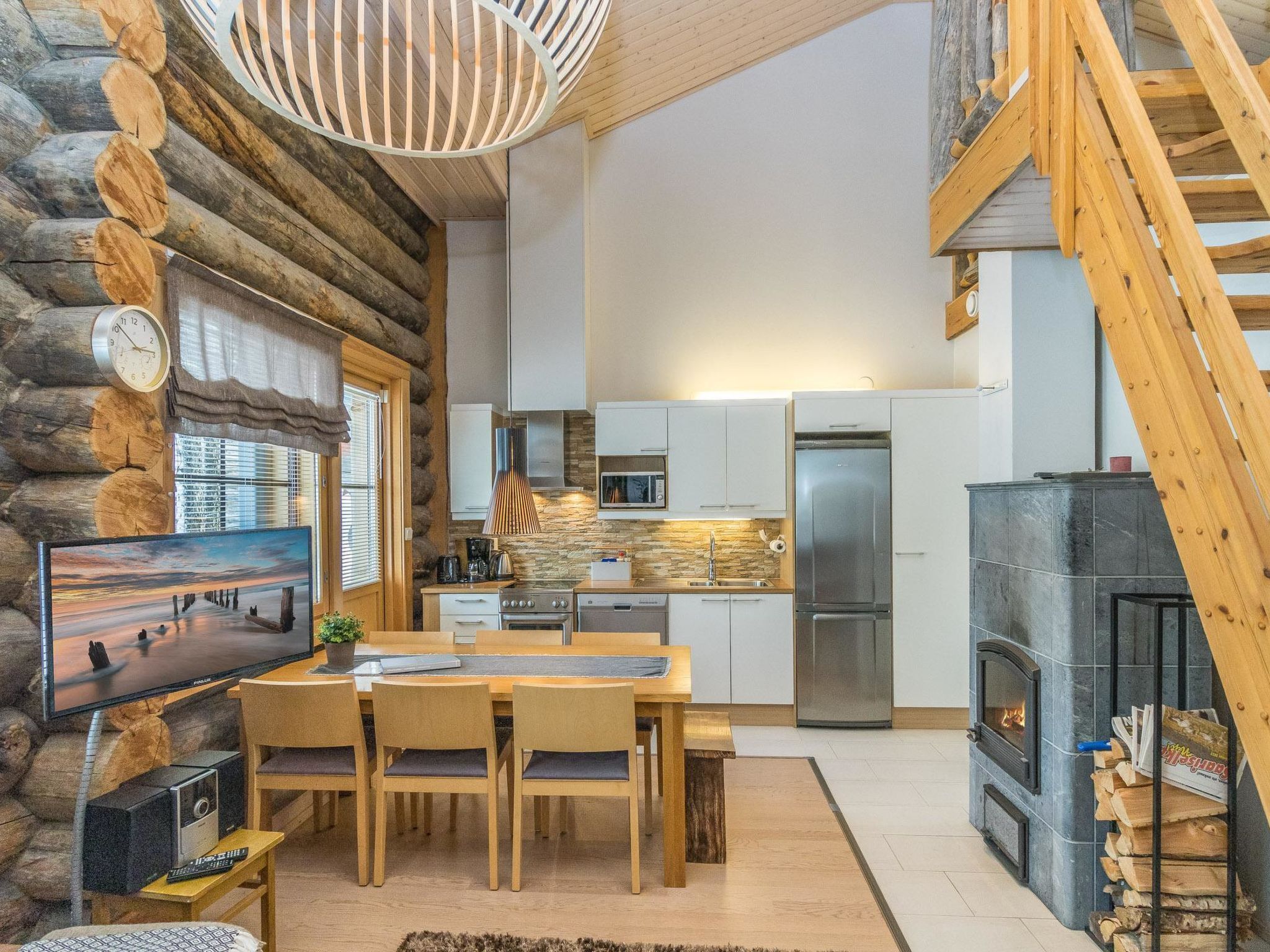 Fridge, microwave, dishwasher, electric kettle