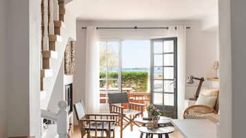 TV connectée, cheminée, livres