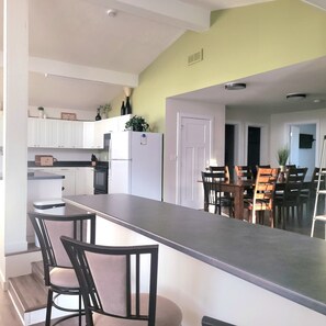 Fridge, microwave, oven, stovetop - The Stay Cabin is a part of the Stay Properties locations at 271 Hwy 71 (Arnolds Park)