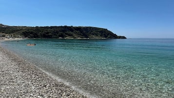 Beach nearby, white sand, 7 beach bars, rowing