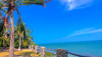 En la playa, arena blanca, bar en la playa
