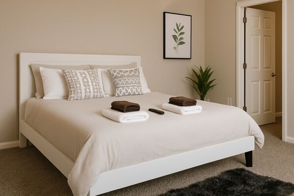 2 bedrooms, desk, iron/ironing board, WiFi