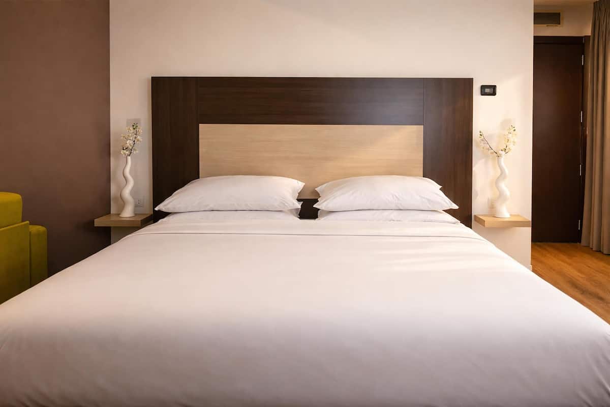 Habitación Confort, 1 cama King size, para no fumadores (Converts to 2 Twin Beds;Shower Only) | Caja de seguridad en la habitación, cortinas blackout y insonorización