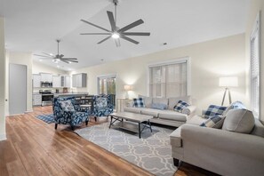 TV, DVD player - Modern Family Retreat - Hot Tub and Fire Pit (Oak Island)