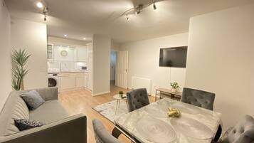 Apartment | Private kitchen | Fridge, microwave, oven, stovetop