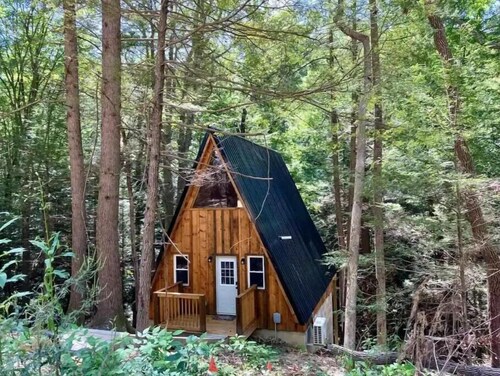 Overlook Oasis! RRG, A-frame Cabin, NEW HOT TUB, Grill! Pet friendly