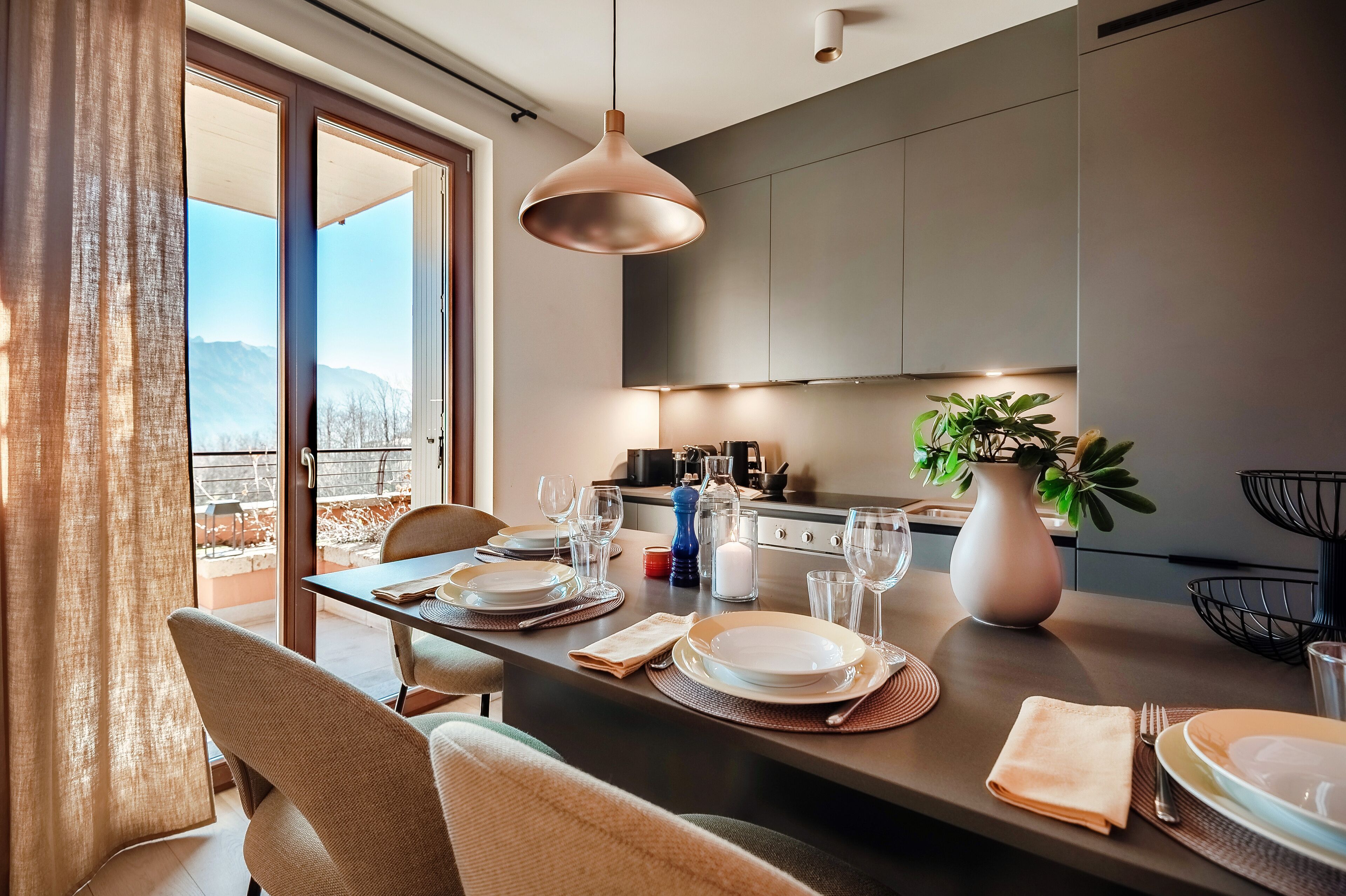 Departamento, vista al lago | Cocina privada