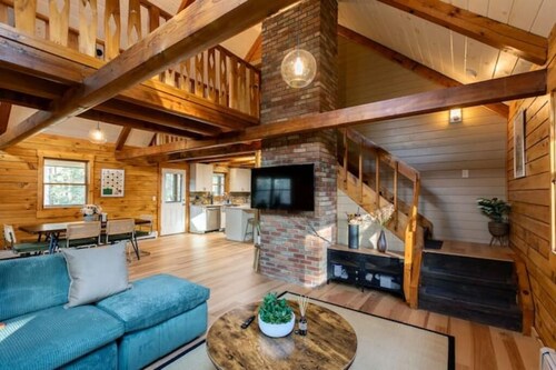 NEW! A-Frame Log Cabin: 12-Acre Forest Paradise