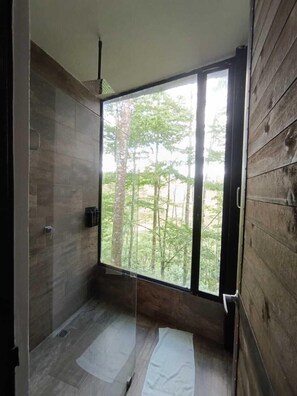 Dusche, Handtücher, Seife, Shampoo